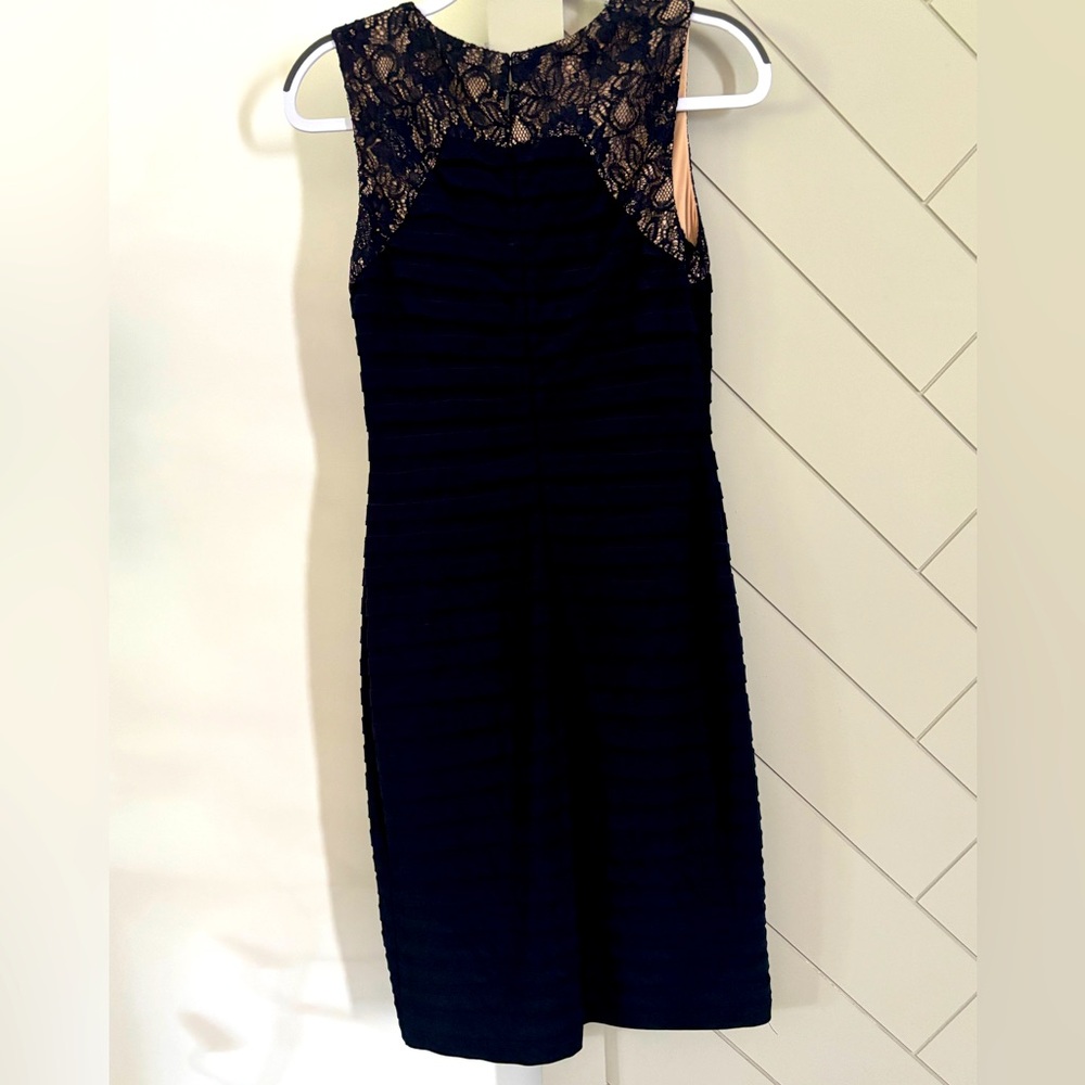 Navy blue knee length dress